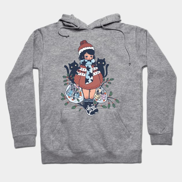 Kawaii Christmas Cats Design | Cute Handmade Illustrations | Christmas Present | By Atelier Serakara Hoodie by Atelier Serakara